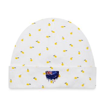 Tropfende neuseeländische Flagge - Baby Premium Organic Mütze - Weiß/Zitronengelb - Vorne