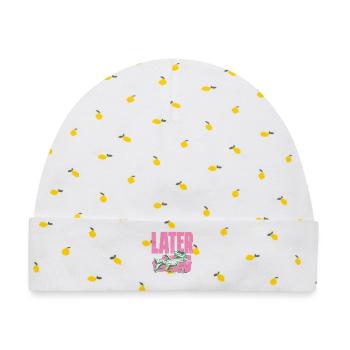 LATER Alligator Lounge - Baby Premium Organic Mütze - Weiß/Zitronengelb - Vorne