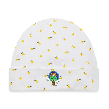 Regenbogen Apfelbaum Vogel Kinder - Baby Premium Organic Mütze - Weiß/Zitronengelb - Vorne