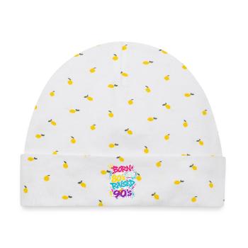 80er Boombox Neon Graffiti - Baby Premium Organic Mütze - Weiß/Zitronengelb - Vorne