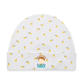 autismus autist asperger syndrom - Baby Premium Organic Mütze - Weiß/Zitronengelb - Vorne