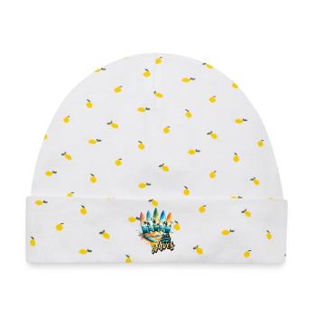 Let s Catch Some Waves - Baby Premium Organic Mütze - Weiß/Zitronengelb - Vorne