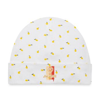 Geschenkidee Juliane - Baby Premium Organic Mütze - Weiß/Zitronengelb - Vorne