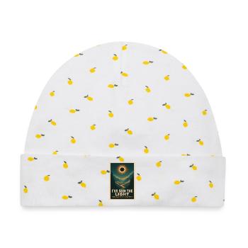 Licht verschwindet | Eclipse - Baby Premium Organic Mütze - Weiß/Zitronengelb - Vorne