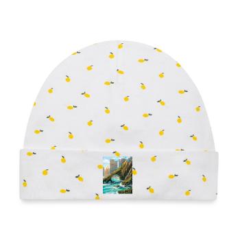 Rocky Arch und Stadtküste - Baby Premium Organic Mütze - Weiß/Zitronengelb - Vorne