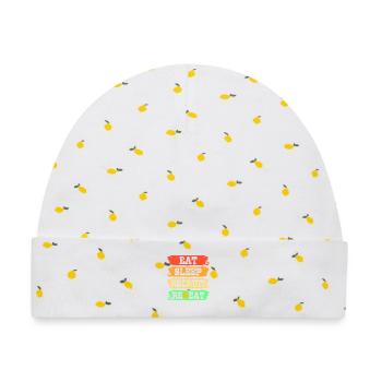 HR Manager - Baby Premium Organic Mütze - Weiß/Zitronengelb - Vorne