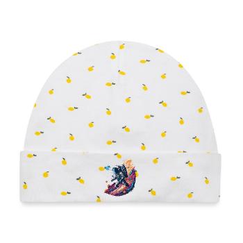 Kosmischer Astronaut - Baby Premium Organic Mütze - Weiß/Zitronengelb - Vorne
