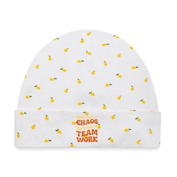 Chaos - Teamwork Humor - Baby Premium Organic Mütze - Weiß/Zitronengelb - Vorne