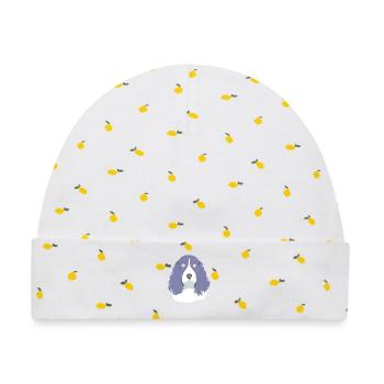Springer Spaniel - Baby Premium Organic Mütze - Weiß/Zitronengelb - Vorne