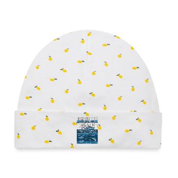 Der Will Dorsch Angeln - Baby Premium Organic Mütze - Weiß/Zitronengelb - Vorne