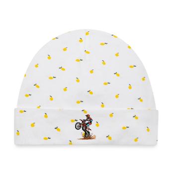 Motocross Sprung im Schlamm - Baby Premium Organic Mütze - Weiß/Zitronengelb - Vorne