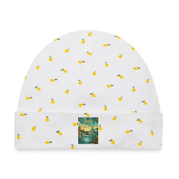 Italien Panorama am Tiber - Baby Premium Organic Mütze - Weiß/Zitronengelb - Vorne