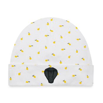 Kobra Schlange Kopf eSport Maskottchen Team - Baby Premium Organic Mütze - Weiß/Zitronengelb - Vorne