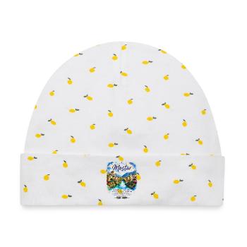 Mostar Summer - Baby Premium Organic Mütze - Weiß/Zitronengelb - Vorne