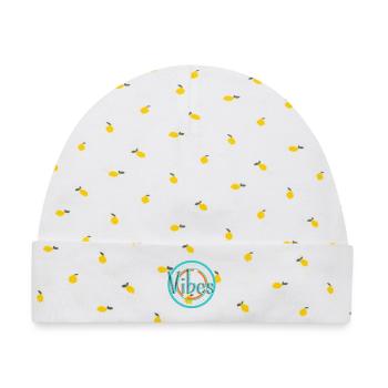 Vibes, Vibes - Baby Premium Organic Mütze - Weiß/Zitronengelb - Vorne