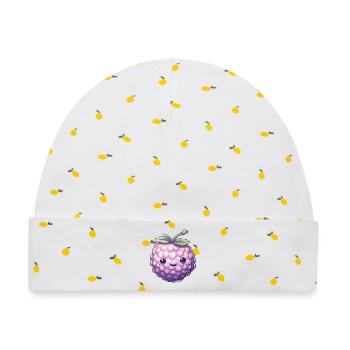 Brombeeren Motiv Beeren Karneval Fasching Kostüm - Baby Premium Organic Mütze - Weiß/Zitronengelb - Vorne