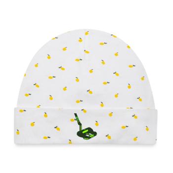Golf Putter Schlaeger Icon - Baby Premium Organic Mütze - Weiß/Zitronengelb - Vorne