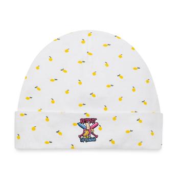  Respektiere Die Banane Witziges Grafikdesign Mit - Baby Premium Organic Mütze - Weiß/Zitronengelb - Vorne