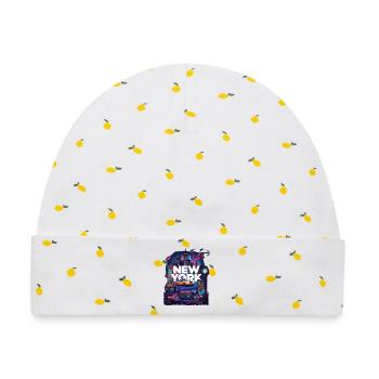 Neon New York Cityscape - Baby Premium Organic Mütze - Weiß/Zitronengelb - Vorne