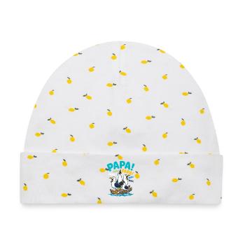 Daddy Seagulls Humor Vatertag - Baby Premium Organic Mütze - Weiß/Zitronengelb - Vorne
