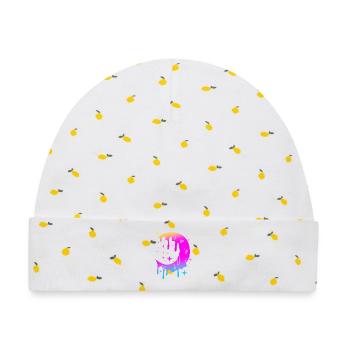 Pastell Gothic - Baby Premium Organic Mütze - Weiß/Zitronengelb - Vorne