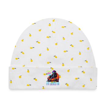 Skeleton Gamer Gaming Halloween - Baby Premium Organic Mütze - Weiß/Zitronengelb - Vorne