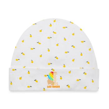 Sternzeichen Löwe - Baby Premium Organic Mütze - Weiß/Zitronengelb - Vorne