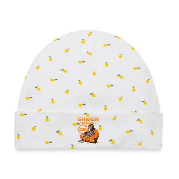 Skeleton Gamer Gaming Halloween - Baby Premium Organic Mütze - Weiß/Zitronengelb - Vorne