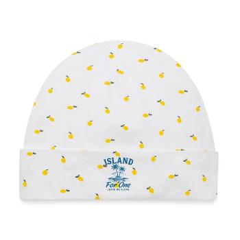 Island For One Leave Me Alone - Baby Premium Organic Mütze - Weiß/Zitronengelb - Vorne