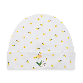 Gelbe Blume Du bist nicht Allein - Baby Premium Organic Mütze - Weiß/Zitronengelb - Vorne
