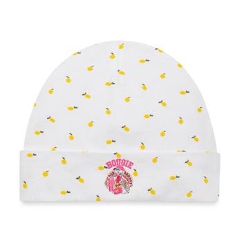 Pink Glamour-Türkei mit Accessoires - Baby Premium Organic Mütze - Weiß/Zitronengelb - Vorne