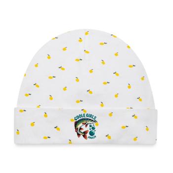 Coole Girls Angeln - Baby Premium Organic Mütze - Weiß/Zitronengelb - Vorne
