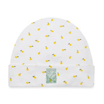 Berlin - City Life. Stadt mit Charme und Stil - Baby Premium Organic Mütze - Weiß/Zitronengelb - Vorne