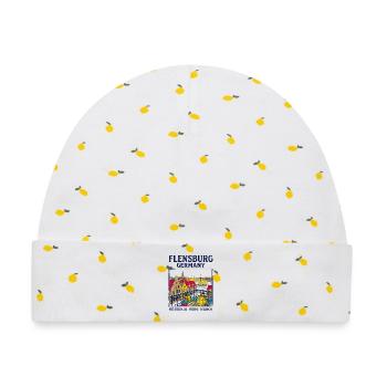 Flensburg Germany Historical Förde Harbor Novelty - Baby Premium Organic Mütze - Weiß/Zitronengelb - Vorne