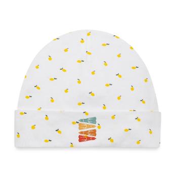 Retro Taucher Schwimmflossen Schnorchler Taucher - Baby Premium Organic Mütze - Weiß/Zitronengelb - Vorne