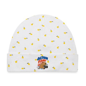 Action Fan – Capybara mit Filmklappe - Baby Premium Organic Mütze - Weiß/Zitronengelb - Vorne