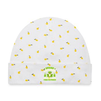 Frog Catcher Swamp Hatcher Frog - Baby Premium Organic Mütze - Weiß/Zitronengelb - Vorne