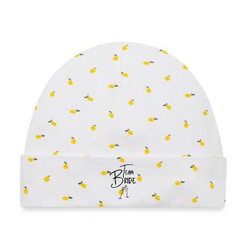 Team Bride JGA Braut Motiv - Baby Premium Organic Mütze - Weiß/Zitronengelb - Vorne