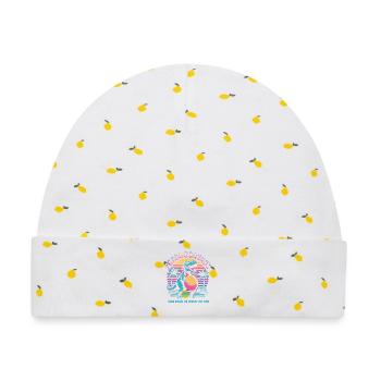 Preggosaurus Babyparty Baby Dino Mama Schwanger - Baby Premium Organic Mütze - Weiß/Zitronengelb - Vorne