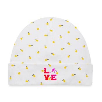 Pickleball Profi Geschenk für Pickleballspiel Fans - Baby Premium Organic Mütze - Weiß/Zitronengelb - Vorne
