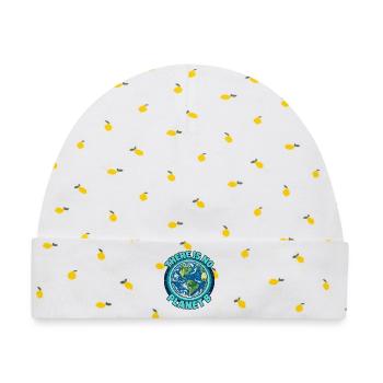 There Is No Planet B – Erde und Klimaschutz - Baby Premium Organic Mütze - Weiß/Zitronengelb - Vorne