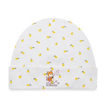 all good wishes - Baby Premium Organic Mütze - Weiß/Zitronengelb - Vorne