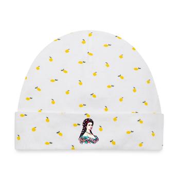 Kaiserin Österreich Pop Art mit Edelweiß - Baby Premium Organic Mütze - Weiß/Zitronengelb - Vorne