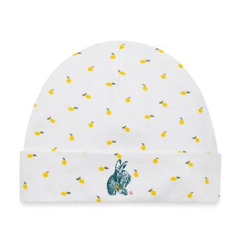 Feldhase Kaninchen Natur Tier Kanji - Baby Premium Organic Mütze - Weiß/Zitronengelb - Vorne