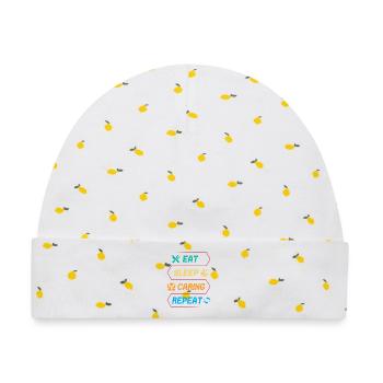 Social Worker Quote Eat Sleep Caring Social Work - Baby Premium Organic Mütze - Weiß/Zitronengelb - Vorne