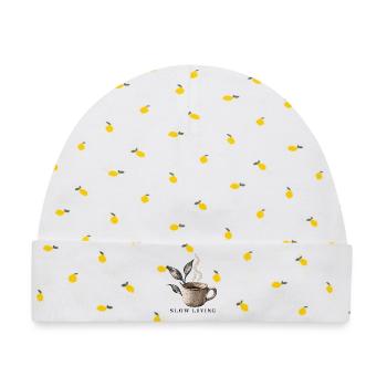 Kaffeetasse Slow Living Coffee - Baby Premium Organic Mütze - Weiß/Zitronengelb - Vorne
