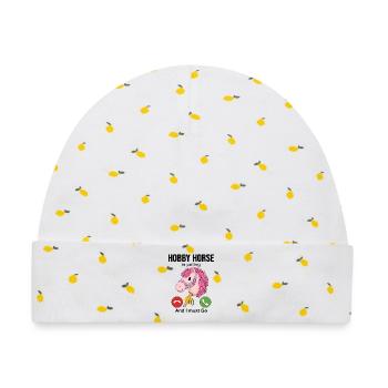 Hobby Horse Is Calling And I Must Go - Baby Premium Organic Mütze - Weiß/Zitronengelb - Vorne