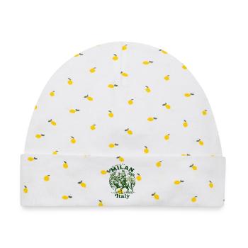 The Welcome To Milan Italy Travel Souvenir - Baby Premium Organic Mütze - Weiß/Zitronengelb - Vorne