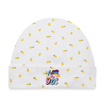 I Love the 90s Retro Nostalgie Party Spruch - Baby Premium Organic Mütze - Weiß/Zitronengelb - Vorne