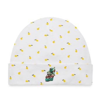 Fall Down? Get Up, Repeat – Skate - Baby Premium Organic Mütze - Weiß/Zitronengelb - Vorne